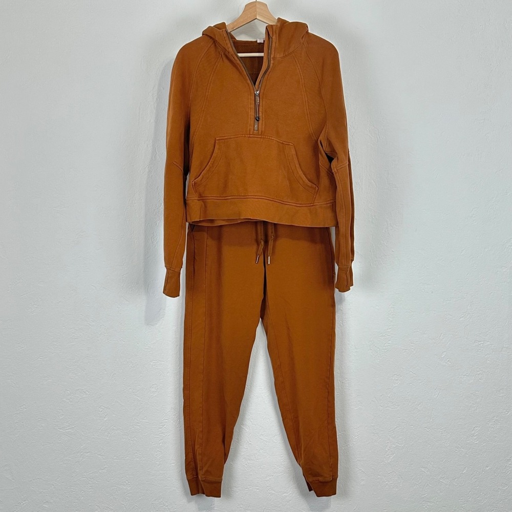 Womens Lululemon Scuba Sweat Set Size Medium Large 6 French Terry Copper Brown
